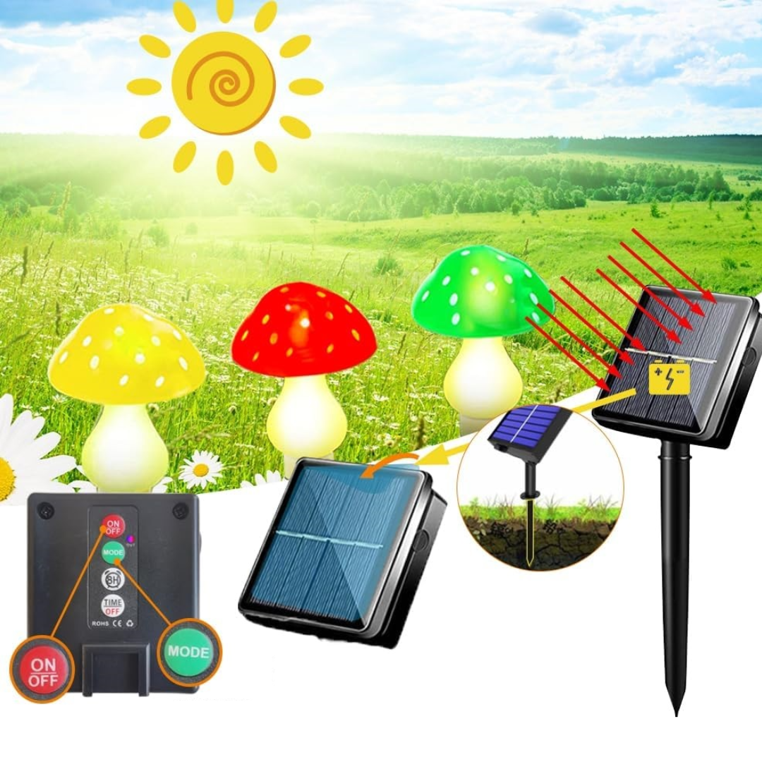 Lampi solare în forma de ciuperca