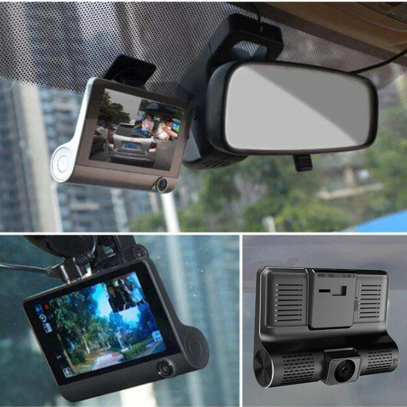 Camera auto tripla cu unghi larg de filmare, senzor G si lentila 6 G