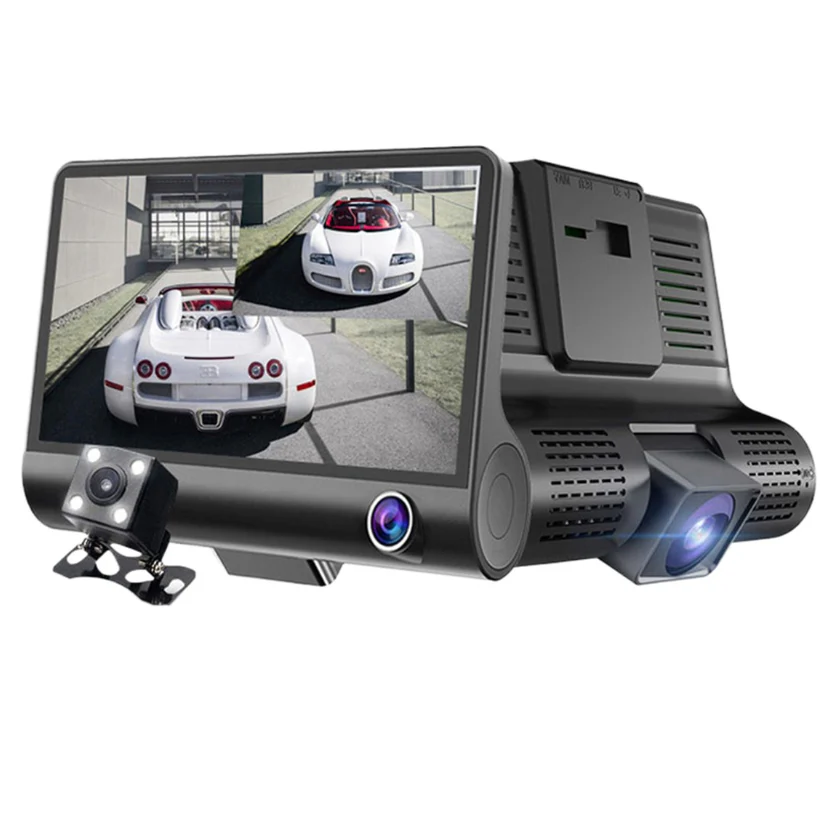Camera auto tripla cu unghi larg de filmare, senzor G si lentila 6 G