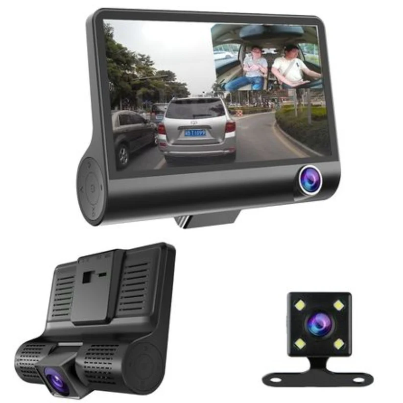 Camera auto tripla cu unghi larg de filmare, senzor G si lentila 6 G