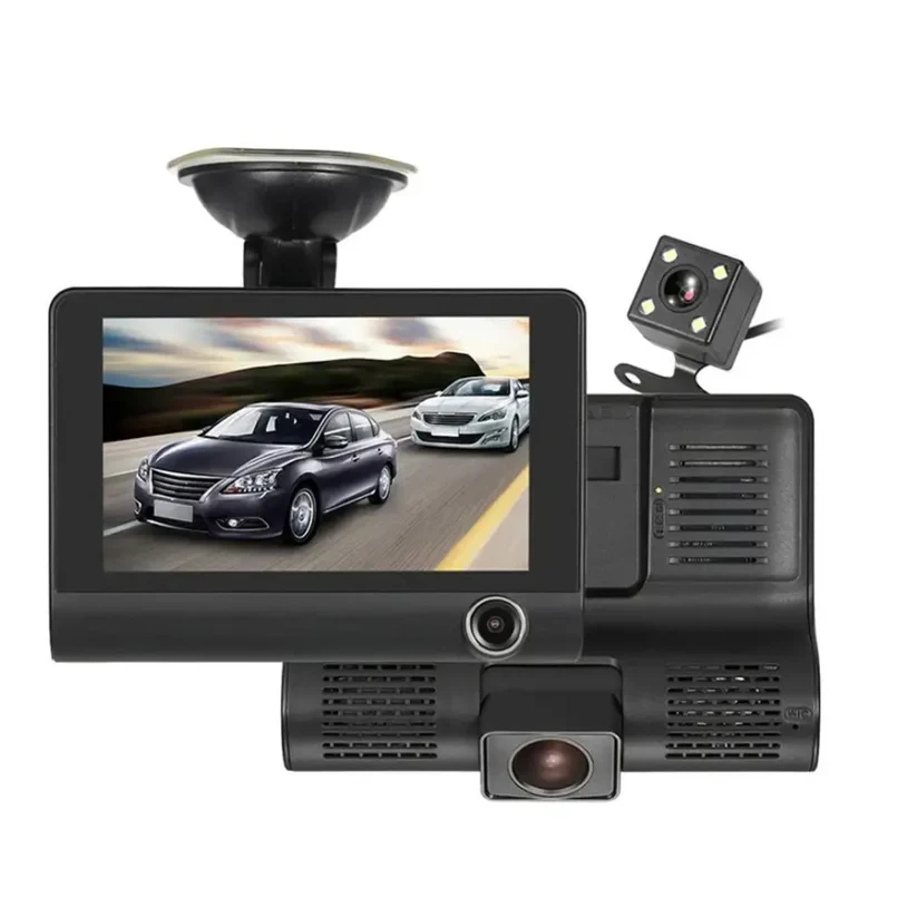 Camera auto tripla cu unghi larg de filmare, senzor G si lentila 6 G