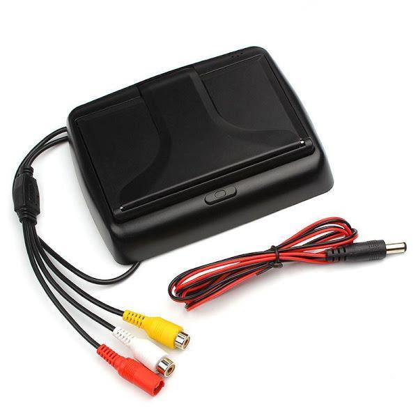 Camera auto video marsarier cu 4 LED si Monitor LCD pliabil de 4.3 inch + CADOU Placuta numar telefon parcare, pentru parbriz