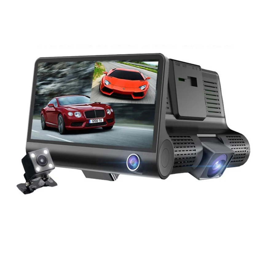 Camera auto tripla cu unghi larg de filmare, senzor G si lentila 6 G