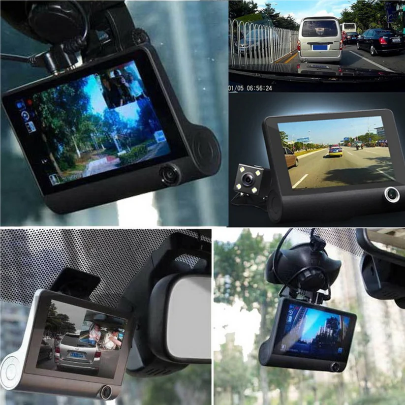 Camera auto tripla cu unghi larg de filmare, senzor G si lentila 6 G